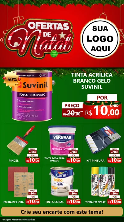 Modelo de Rede Social para Stories com o tema Ofertas de Natal para Tintas e Ferramentas