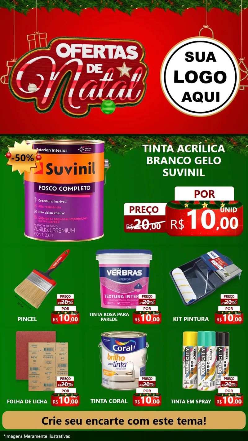 Modelo de Rede Social para Stories com o tema Ofertas de Natal para Tintas e Ferramentas