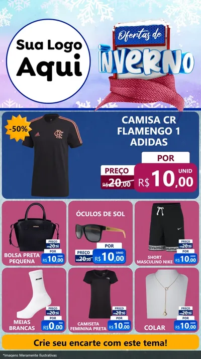 Modelo de Rede Social para Stories com o tema Ofertas de Inverno para Roupas e acessórios