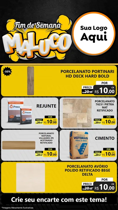 Modelo de TV para TV Vertical com o tema Fim de Semana Maluco para Pisos e revestimentos