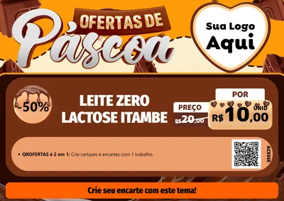 Modelo de Cartaz para Cartaz A4 Horizontal com o tema Ofertas de Páscoa para Frios e Laticínios