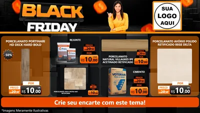 Modelo de TV para TV Horizontal com o tema Black Friday para Pisos e revestimentos