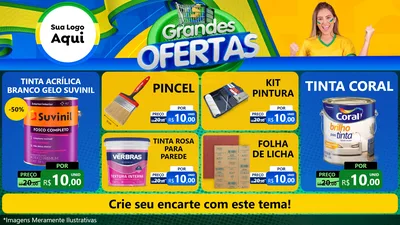 Modelo de TV para TV Horizontal com o tema Grandes Ofertas para Tintas e Ferramentas