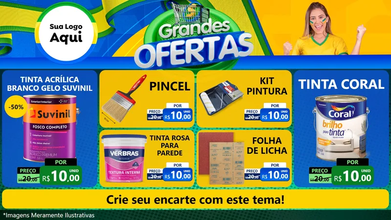 Modelo de TV para TV Horizontal com o tema Grandes Ofertas para Tintas e Ferramentas