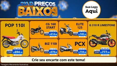 Modelo de TV para TV Horizontal com o tema Dia D Preço Baixo para Concessionaria de Motos