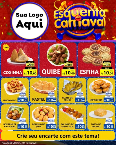 Modelo de Rede Social para Feed Instagram com o tema Esquenta de Carnaval para Salgadaria