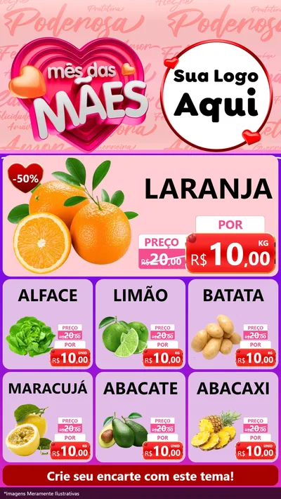 Modelo de Rede Social para Stories com o tema Mês Das Mães para Hortifrúti