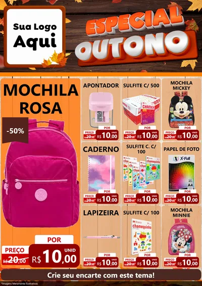 Modelo de Encarte para Encarte A4 Vertical com o tema Especial Outono para Papelaria
