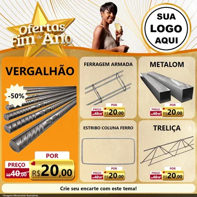 Modelo de Rede Social para Feed Facebook com o tema Ofertas Fim de Ano para Ferragens
