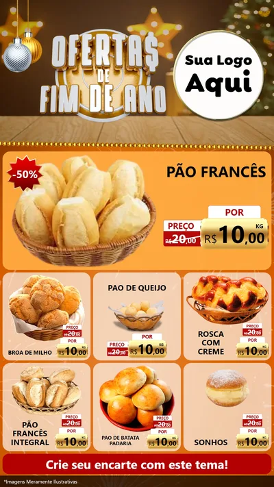 Modelo de Rede Social para Stories com o tema Ofertas de Fim de Ano para Padaria