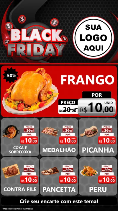 Modelo de Rede Social para Stories com o tema Black Friday para Assados