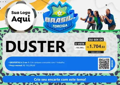 Modelo de Cartaz para Cartaz A4 Horizontal com o tema Brasil Torcida - Copa para Concessionaria de Carros