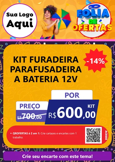 Modelo de Cartaz para Cartaz A4 Vertical com o tema Folia de Ofertas para Maquinas e Ferramentas