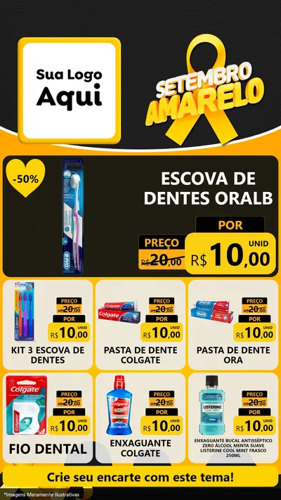 Modelo de Rede Social para Stories com o tema Setembro Amarelo para Higiene Pessoal