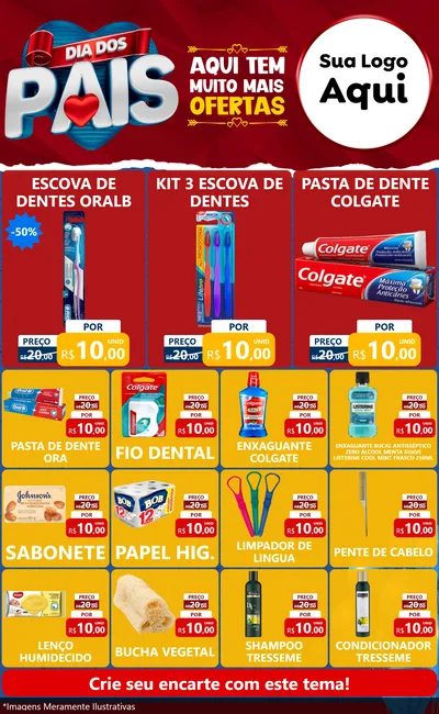 Modelo de Encarte para Encarte Grande com o tema Dia dos Pais para Higiene Pessoal