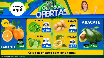 Modelo de TV para TV Horizontal com o tema Grandes Ofertas para Hortifrúti