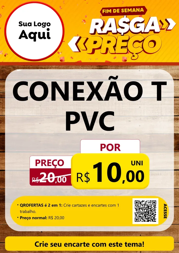 Modelo de Cartaz para Cartaz A4 Vertical com o tema Fim de Semana Rasga Preços para Tubos e conexões