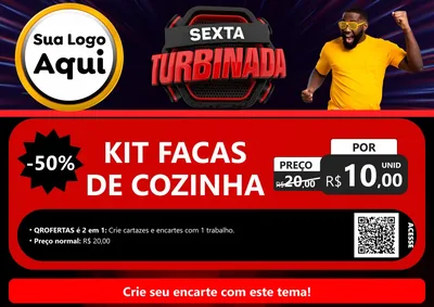Modelo de Cartaz para Cartaz A4 Horizontal com o tema Sexta Turbinada para Utilidades Domésticas