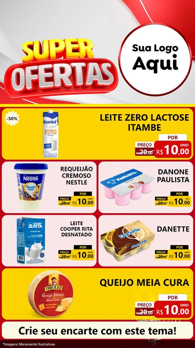 Modelo de TV para TV Vertical com o tema Super Ofertas para Frios e Laticínios