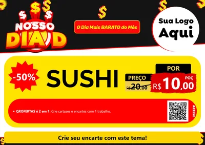 Modelo de Cartaz para Cartaz A4 Horizontal com o tema Nosso Dia D para Comida japonesa