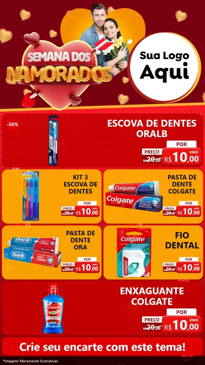 Modelo de TV para TV Vertical com o tema Semana dos Namorados para Higiene Pessoal