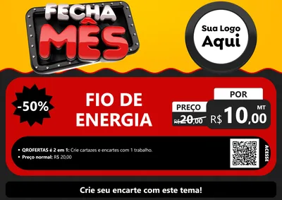 Modelo de Cartaz para Cartaz A4 Horizontal com o tema Fecha Mês para Materiais Elétricos