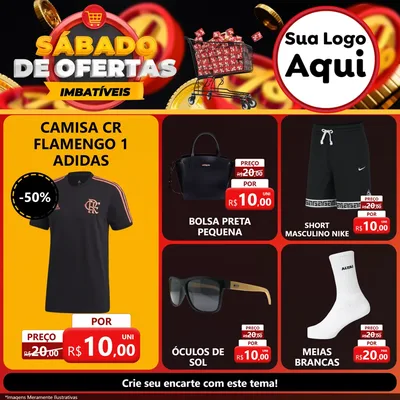 Modelo de Rede Social para Feed Facebook com o tema Sábado de Ofertas Imbatíveis para Roupas e acessórios