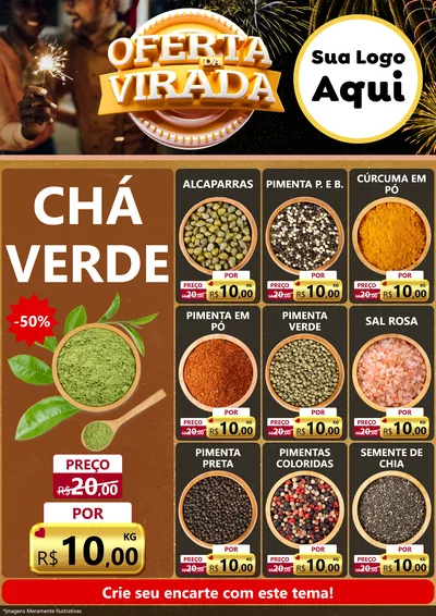 Modelo de Encarte para Encarte A4 Vertical com o tema Oferta da Virada para Produtos Naturais