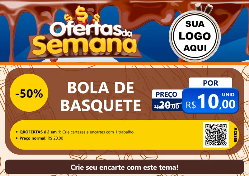 Modelo de Cartaz para Cartaz A4 Horizontal com o tema Ofertas da Semana - Páscoa para Artigos Esportivos