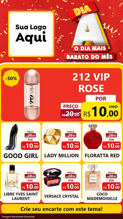 Modelo de Rede Social para Stories com o tema Dia A o Dia Mais Barato do Mês para Perfumes