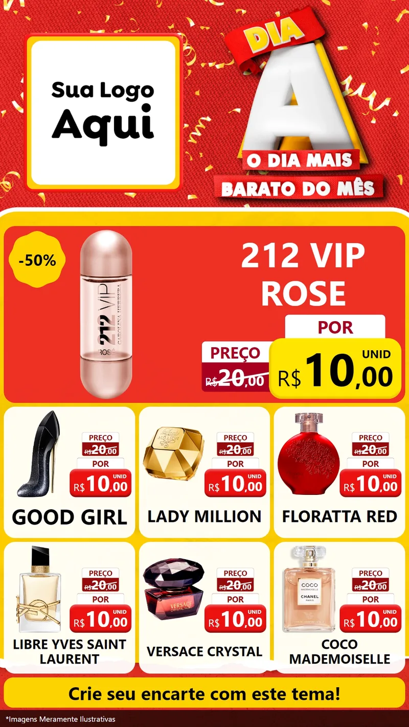 Modelo de Rede Social para Stories com o tema Dia A o Dia Mais Barato do Mês para Perfumes