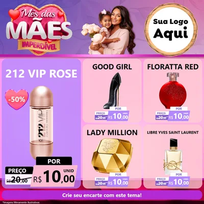 Modelo de Rede Social para Feed Facebook com o tema Mês das Mães Imperdível para Perfumes