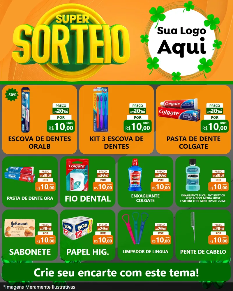 Modelo de Rede Social para Feed Instagram com o tema Super Sorteio para Higiene Pessoal