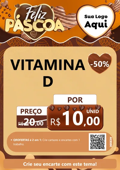 Modelo de Cartaz para Cartaz A4 Vertical com o tema Feliz Páscoa para Farmácia