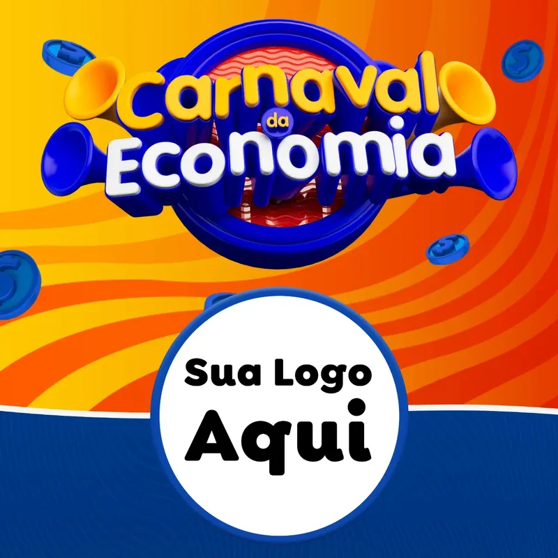 Modelo de Rede Social para Feed Facebook com o tema Carnaval da Economia para Supermercado