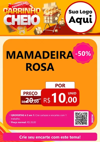 Modelo de Cartaz para Cartaz A4 Vertical com o tema Promoção carrinho cheio para Bebês