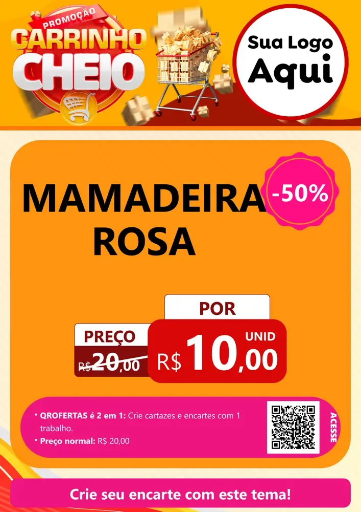 Modelo de Cartaz para Cartaz A4 Vertical com o tema Promoção carrinho cheio para Bebês