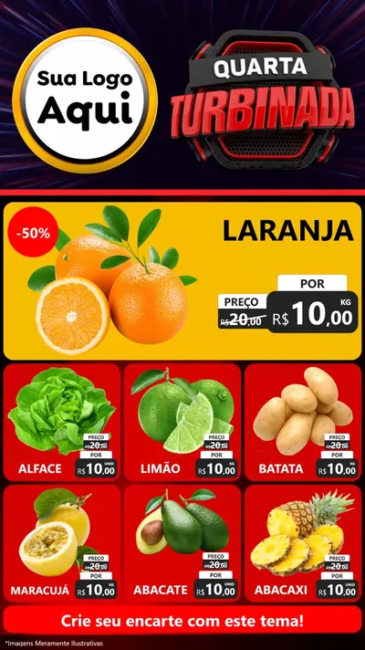 Modelo de Rede Social para Stories com o tema Quarta Turbinada para Hortifrúti