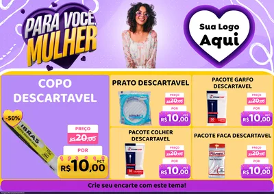 Modelo de Encarte para Encarte A4 Horizontal com o tema Para Você, Mulher para Embalagens
