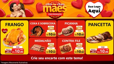 Modelo de TV para TV Horizontal com o tema Dia das Mães com Promoção para Assados