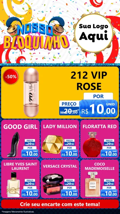 Modelo de Rede Social para Stories com o tema Nosso Bloquinho para Perfumes
