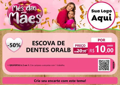 Modelo de Cartaz para Cartaz A4 Horizontal com o tema Mês das Mães para Higiene Pessoal