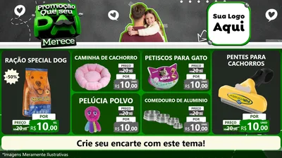 Modelo de TV para TV Horizontal com o tema Promoção Que seu Pai Merece para Pet Shop