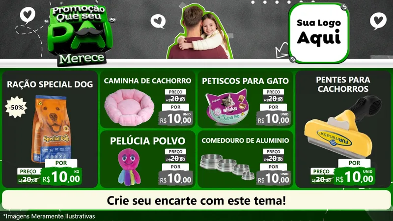 Modelo de TV para TV Horizontal com o tema Promoção Que seu Pai Merece para Pet Shop