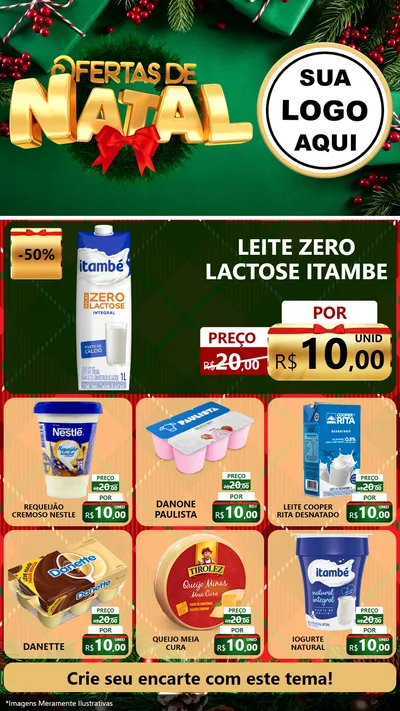Modelo de Rede Social para Stories com o tema Ofertas de Natal para Frios e Laticínios