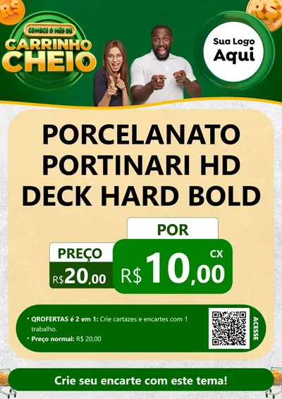 Modelo de Cartaz para Cartaz A4 Vertical com o tema Carrinho Cheio para Pisos e revestimentos