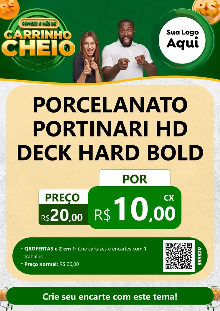 Modelo de Cartaz para Cartaz A4 Vertical com o tema Carrinho Cheio para Pisos e revestimentos