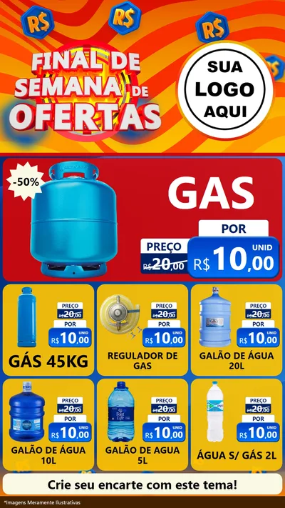 Modelo de Rede Social para Stories com o tema Final de Semana de Ofertas para Água e gás