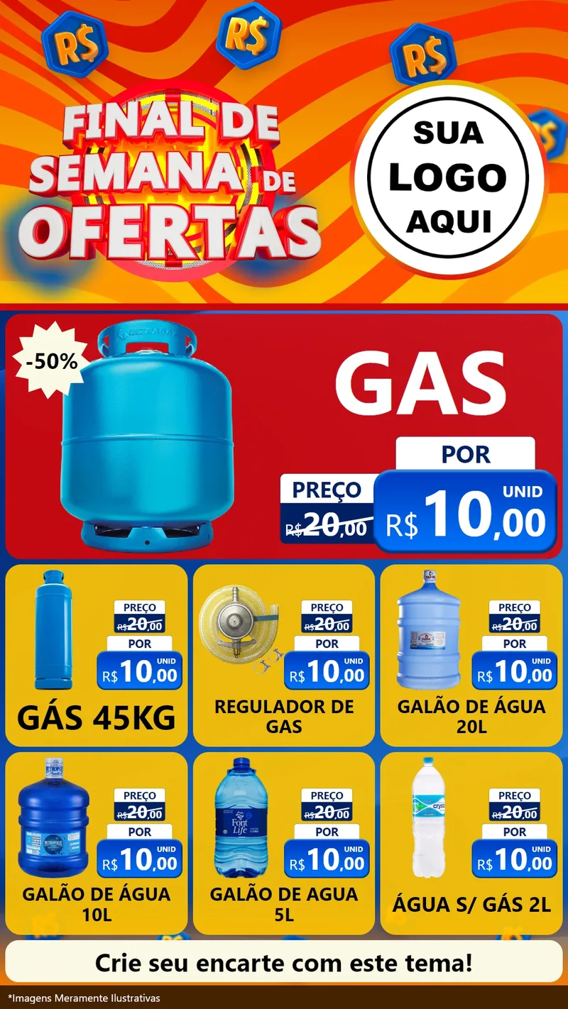 Modelo de Rede Social para Stories com o tema Final de Semana de Ofertas para Água e gás