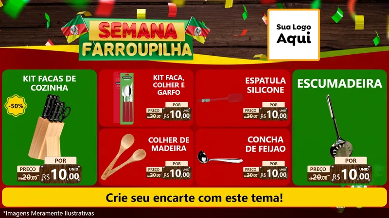 Modelo de TV para TV Horizontal com o tema Semana Farroupilha para Utilidades Domésticas